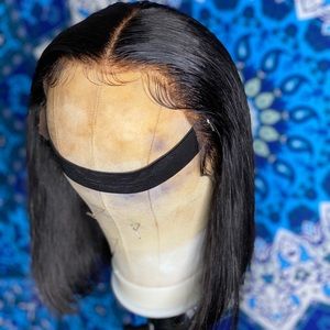 Brazilian straight 100% human hair lace front wig